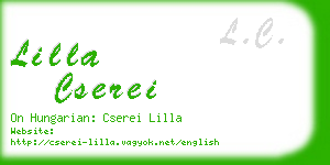 lilla cserei business card
